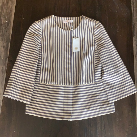 Tory Burch Rene Striped Jacket - Picture 3 of 11